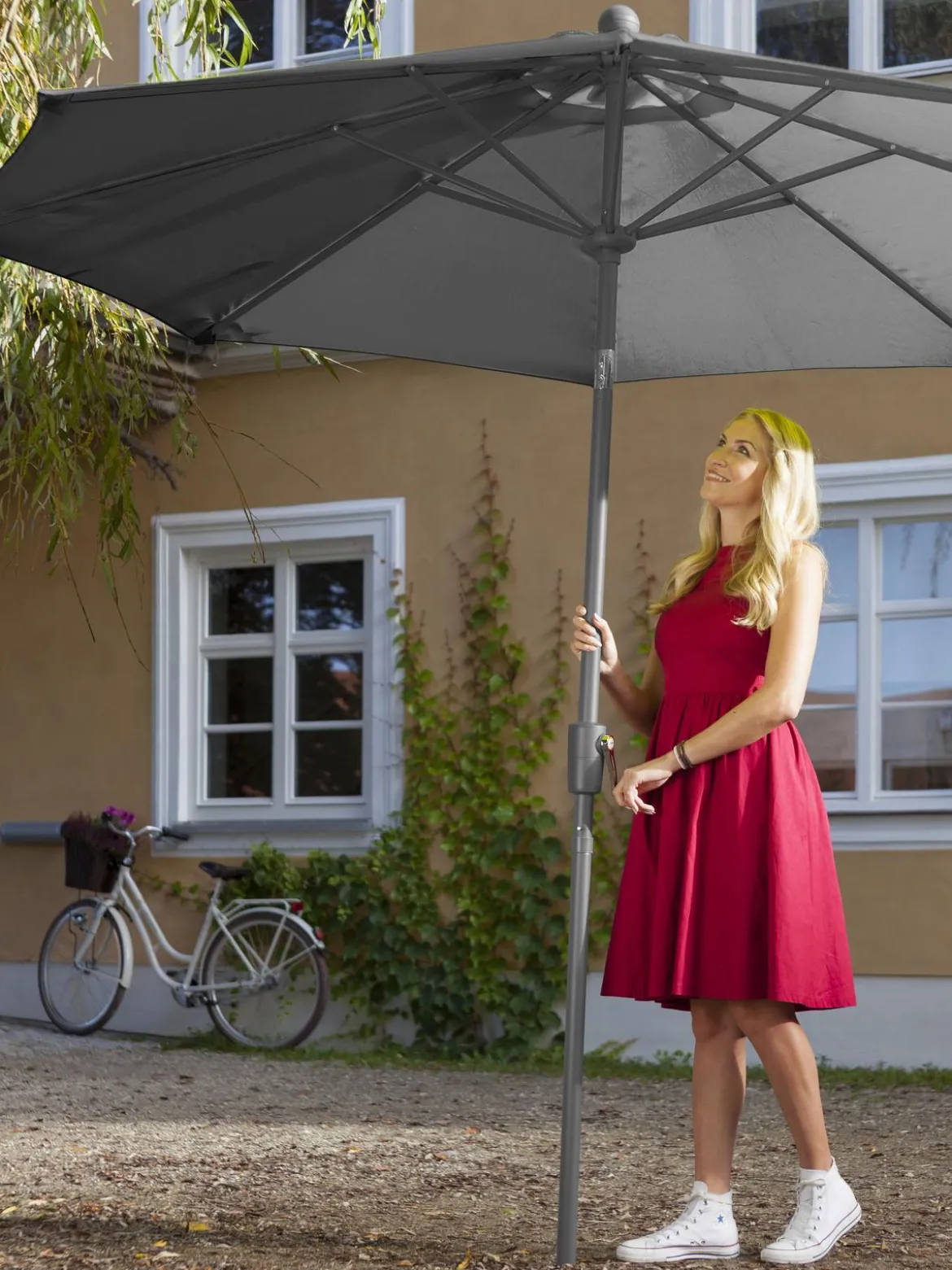 Dehner Schirm Milos, rund, ca. Ø294 cm