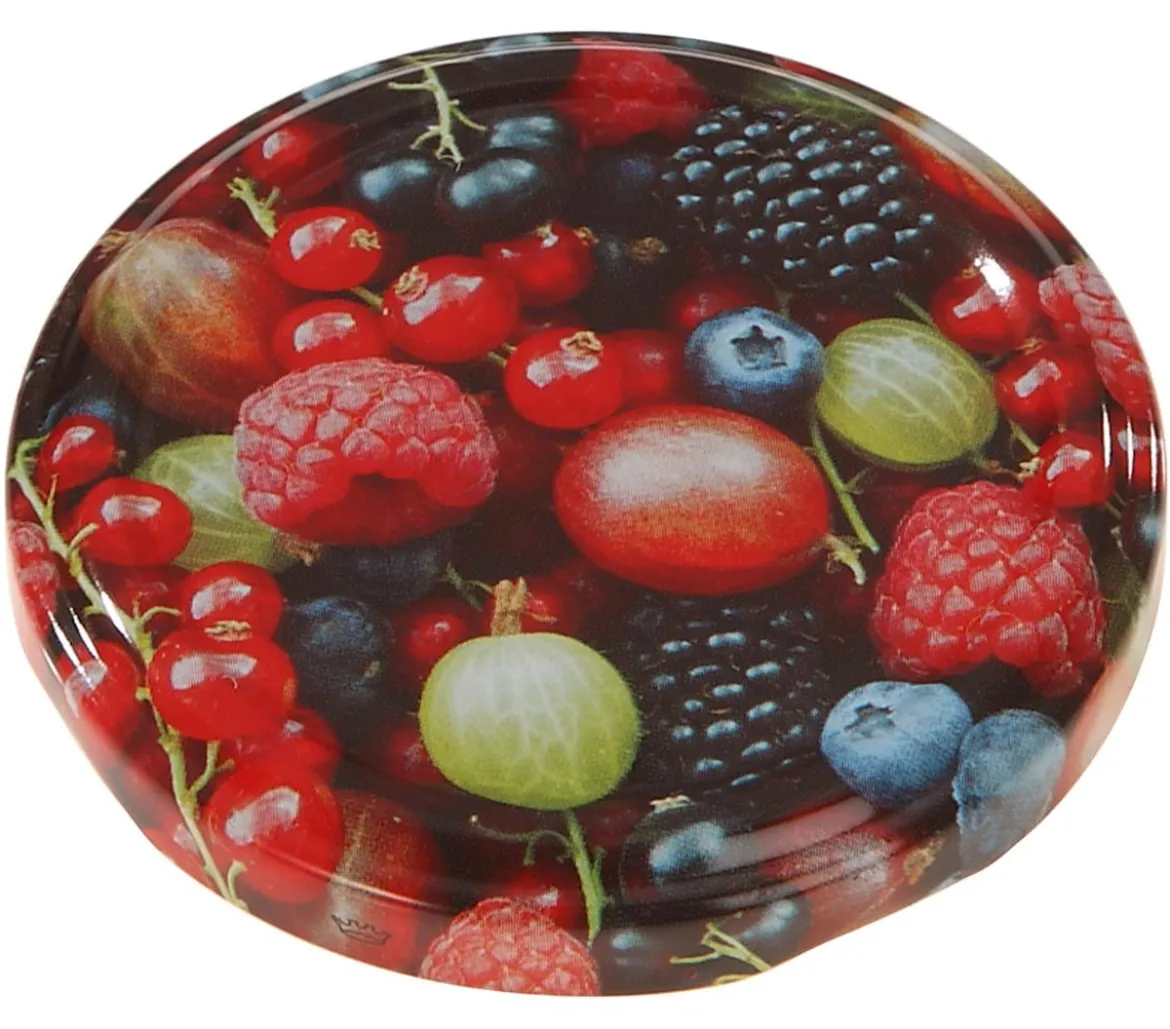 Dehner Schraubdeckel Beeren, für Einkochgläser Ø66 mm, 10er-Set