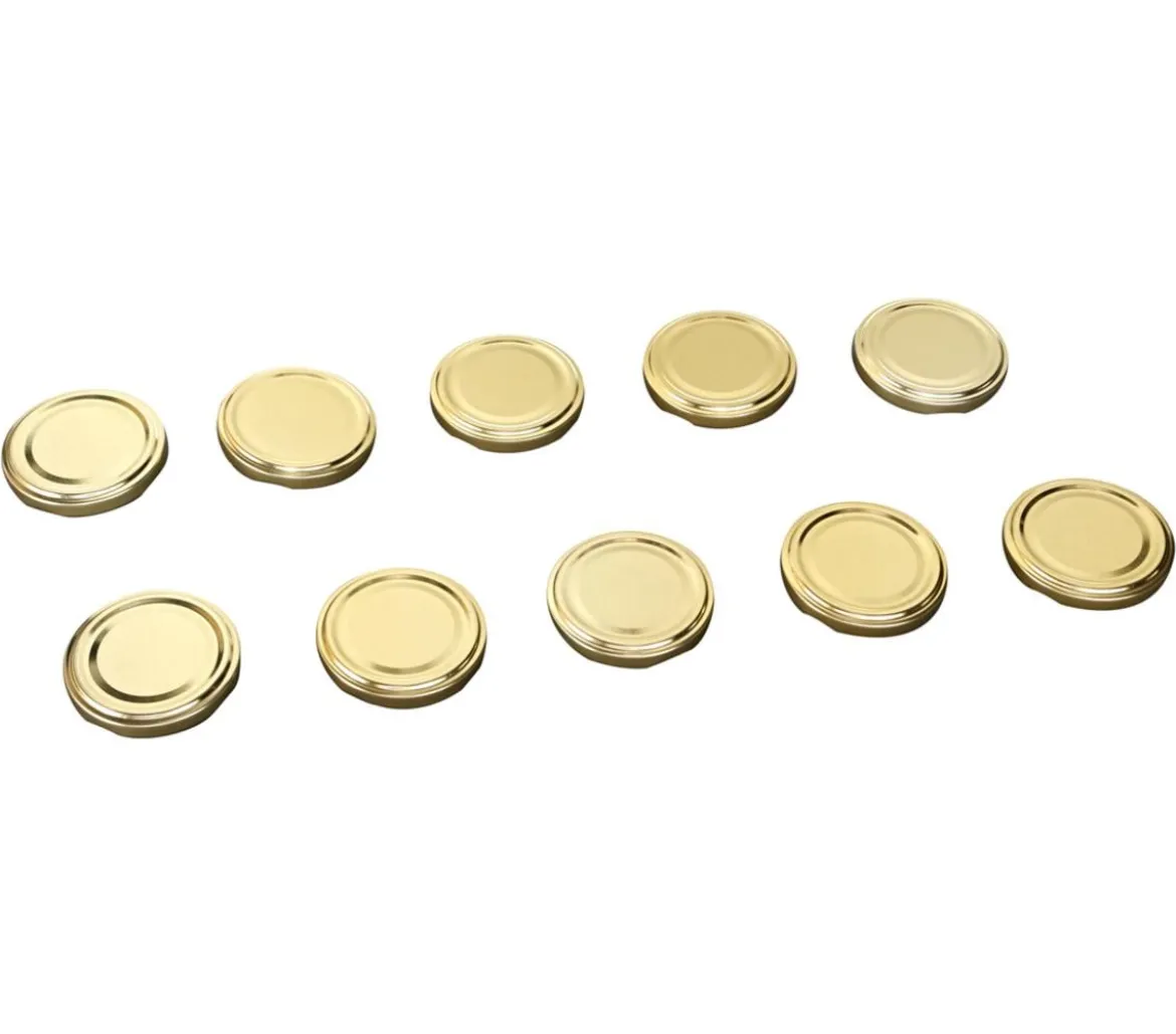 Dehner Schraubdeckel, gold, für Einkochgläser, Ø63 mm, 10er-Set