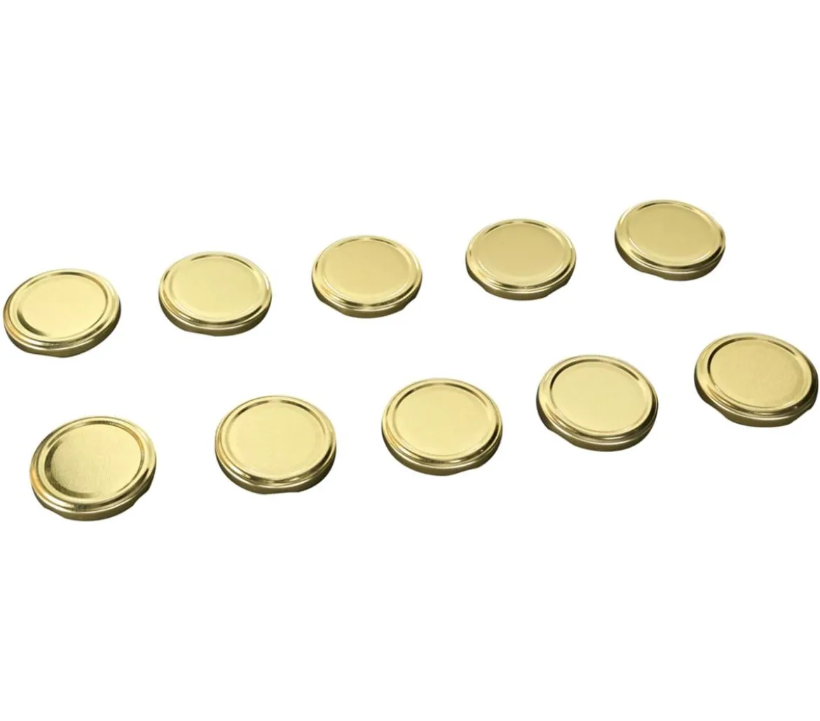Dehner Schraubdeckel, gold, für Einkochgläser, Ø66 mm, 10er-Set