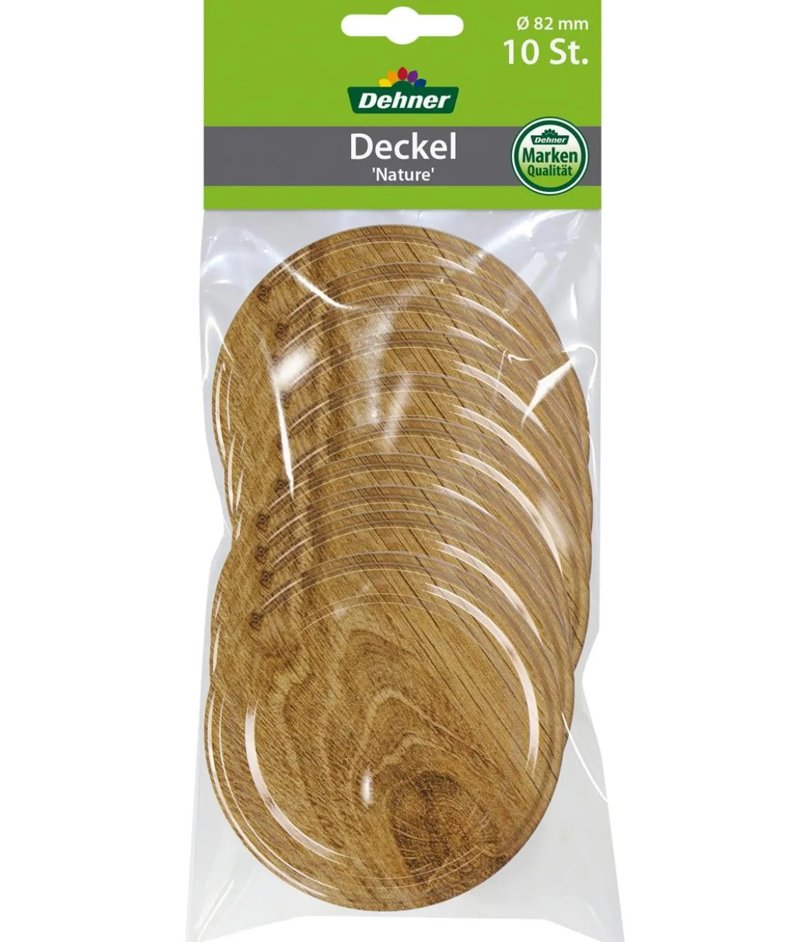 Dehner Schraubdeckel Nature für Einkochgläser, Ø82 mm, 10er-Set