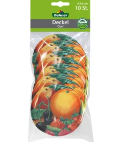 Dehner Schraubdeckel Obst für Einkochgläser, Ø82 mm, 10er-Set