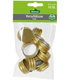 Dehner Schraubverschlüsse für Flaschen, gold, 10er-Set