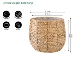 Dehner Seegras-Korb Sonja, bauchig, natur