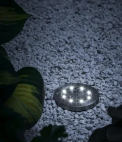 Dehner Solar-Bodenleuchte Skiva, ca. Ø12/H13 cm