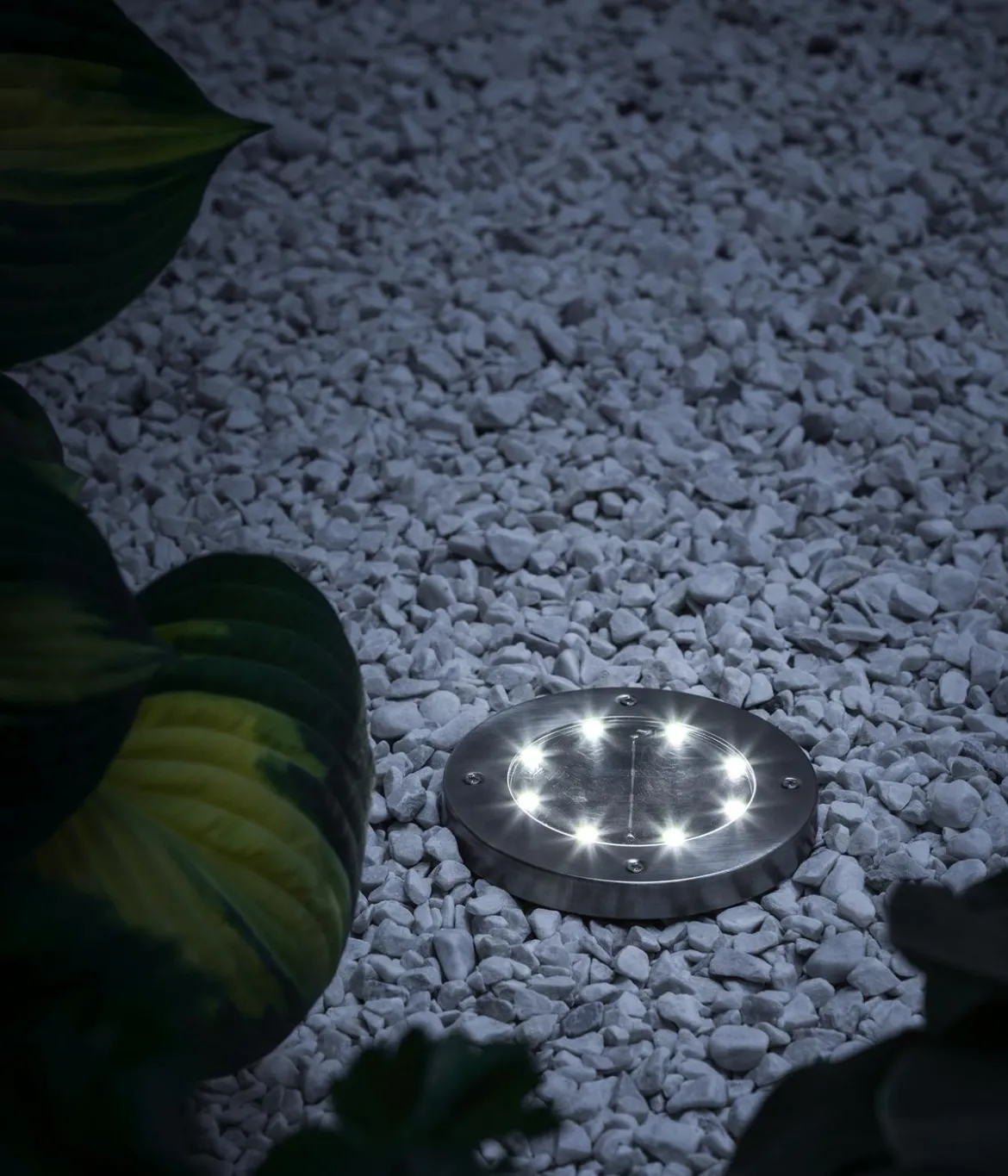 Dehner Solar-Bodenleuchte Skiva, ca. Ø12/H13 cm