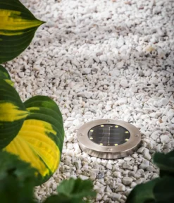 Dehner Solar-Bodenleuchte Skiva, ca. Ø12/H13 cm