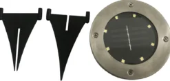 Dehner Solar-Bodenleuchte Skiva, ca. Ø12/H13 cm