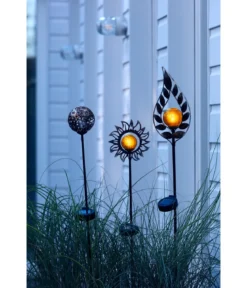 Dehner Solar-Dekostab Arian, ca. H130 cm, metallic-braun/orange