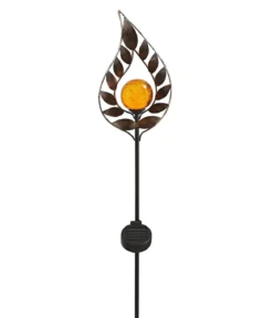 Dehner Solar-Dekostab Arian, ca. H130 cm, metallic-braun/orange