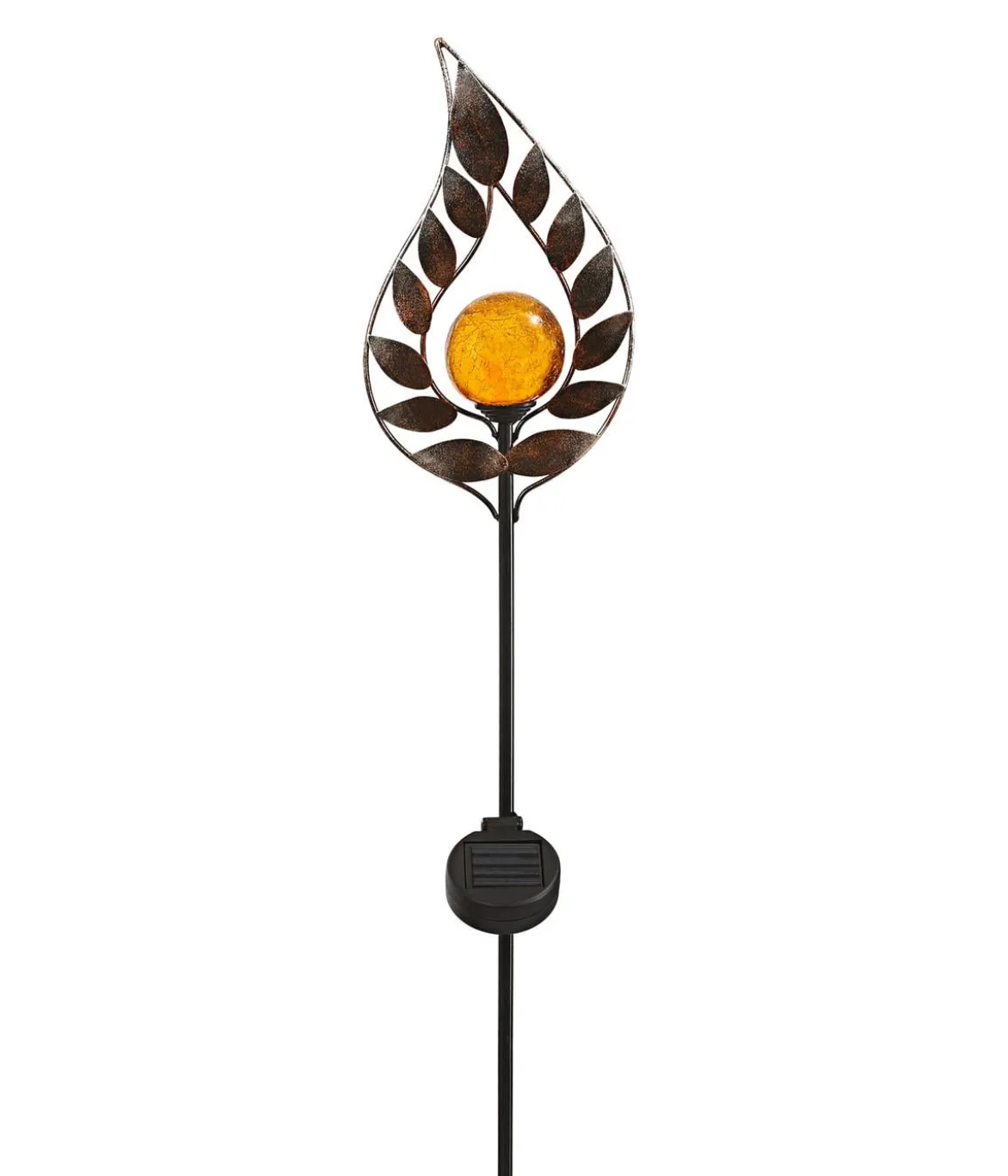 Dehner Solar-Dekostab Arian, ca. H130 cm, metallic-braun/orange