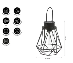 Dehner Solar-Drahtglühbirne Blackora, ca. Ø16/H20 cm