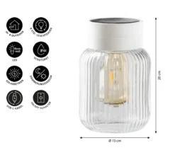 Dehner Solar-Glas Rania, ca. Ø13/H20 cm