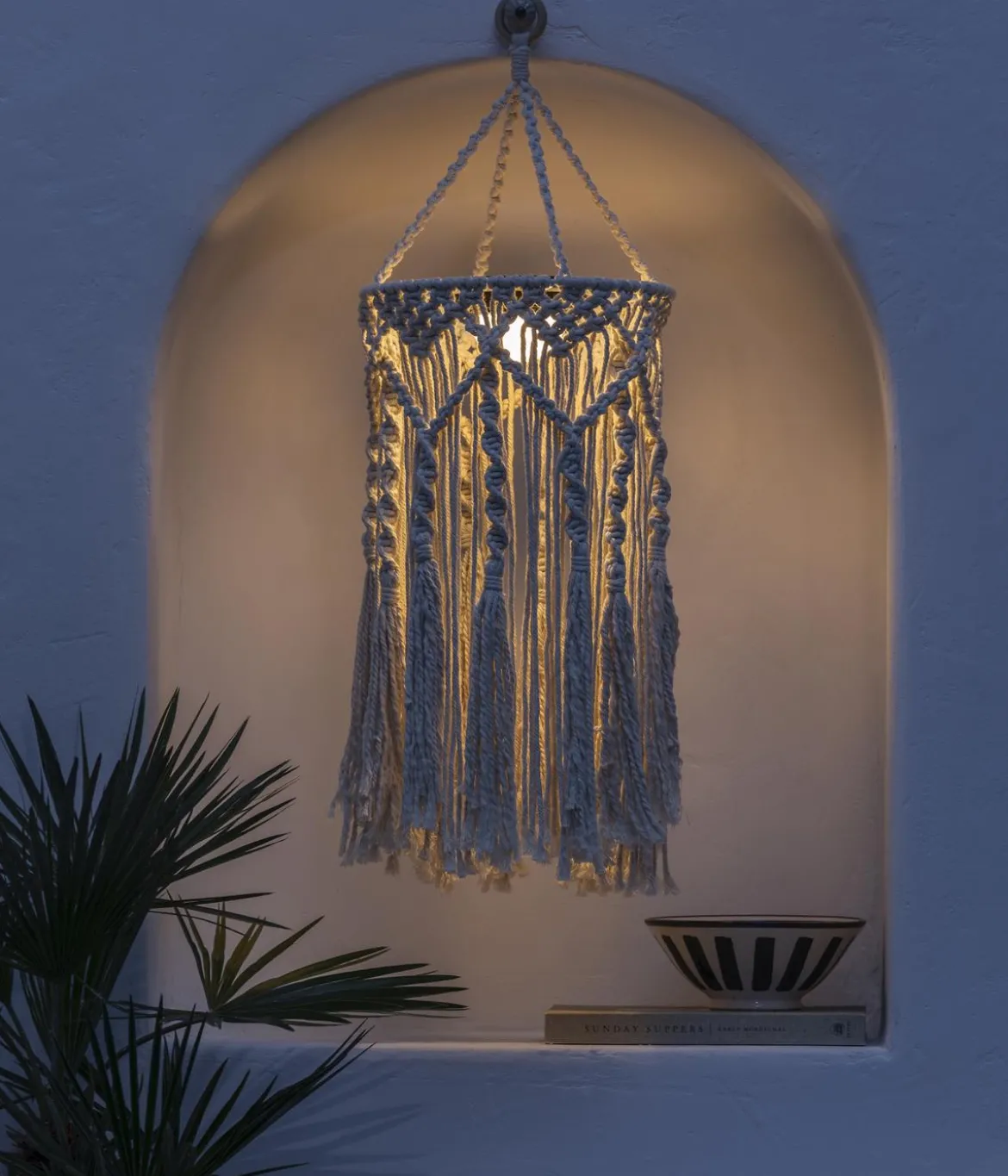 Dehner Solar-Hängelampe Amara, ca. Ø26/H70 cm