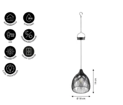 Dehner Solar-Lampe Romy, ca. Ø18/H19 cm