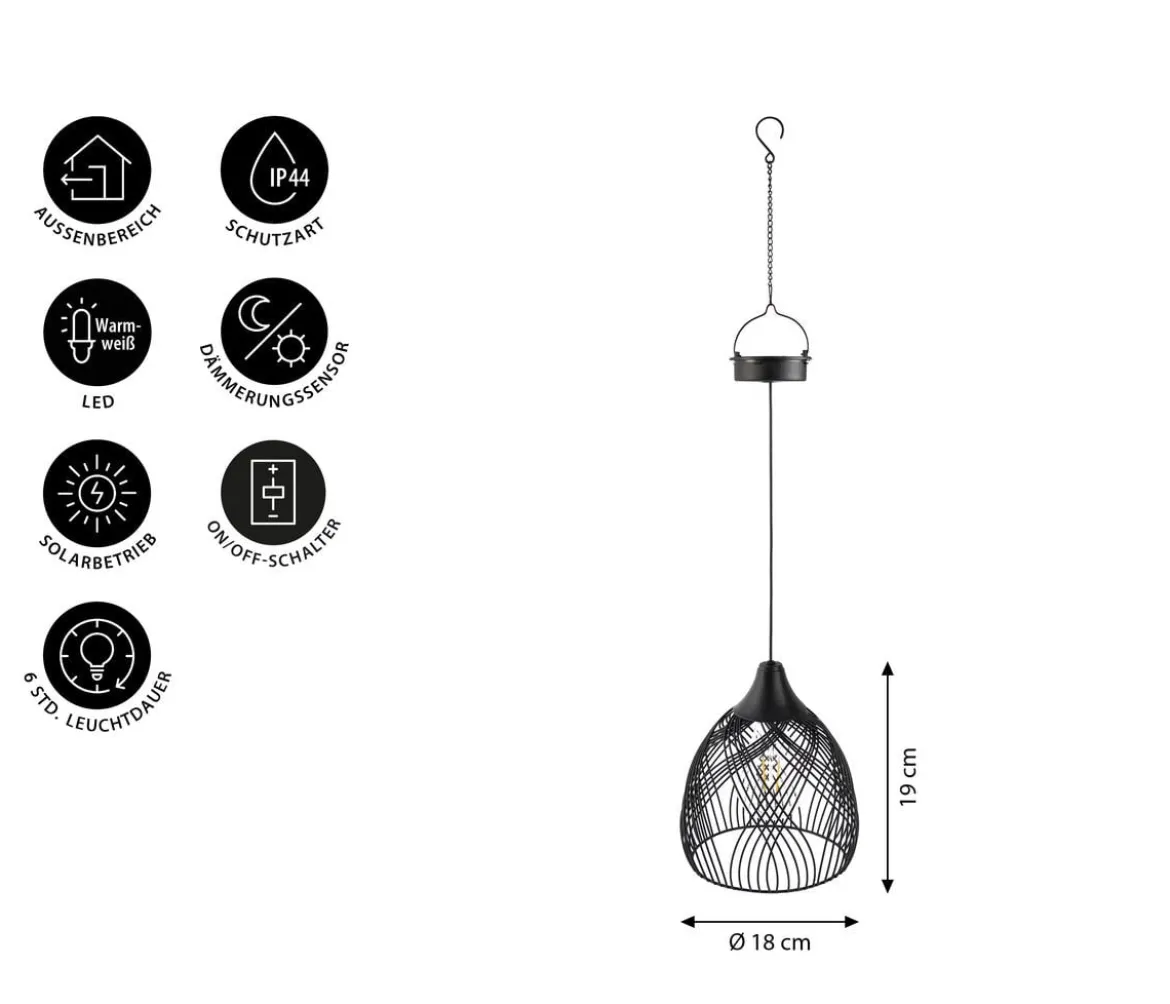 Dehner Solar-Lampe Romy, ca. Ø18/H19 cm