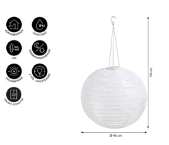 Dehner Solar-Lampion, ca. Ø 40/70 cm