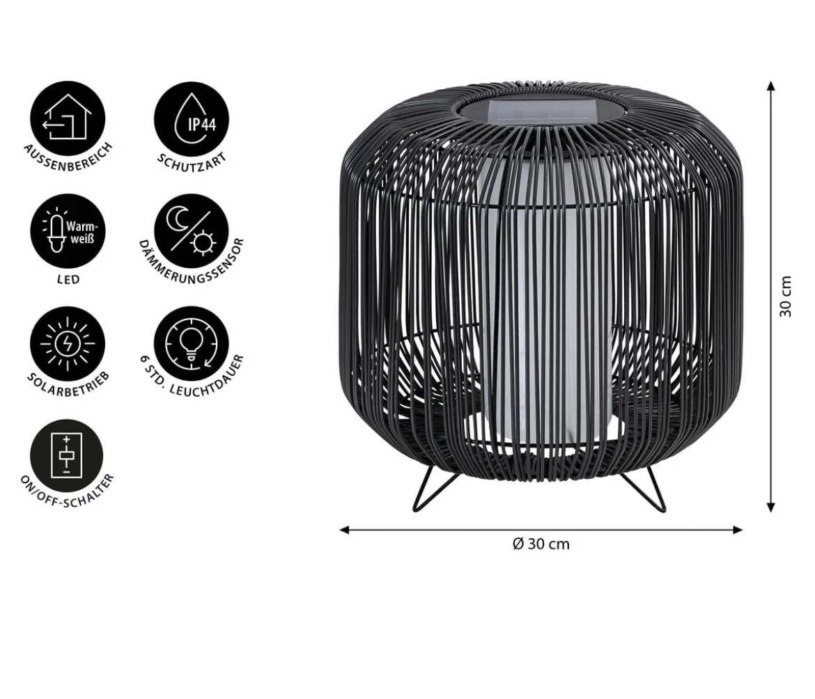 Dehner Solar-Laterne Bari, ca. Ø30 cm