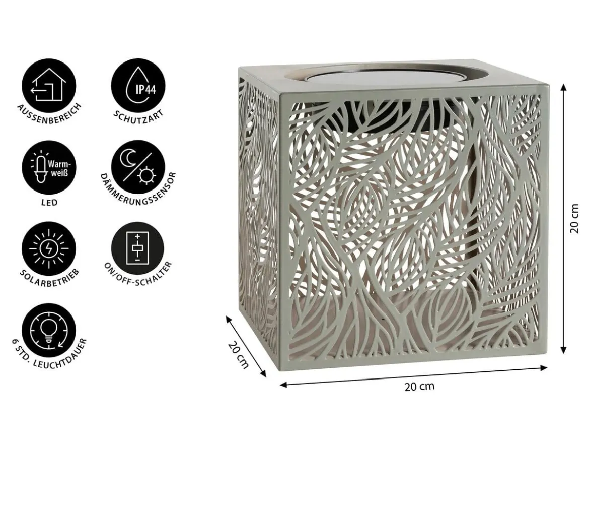 Dehner Solar-Laterne Olea, ca. B20/H20/T20 cm