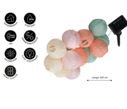 Dehner Solar-Lichterkette Lampion Bunt, ca. L220 cm