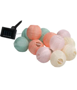 Dehner Solar-Lichterkette Lampion Bunt, ca. L220 cm