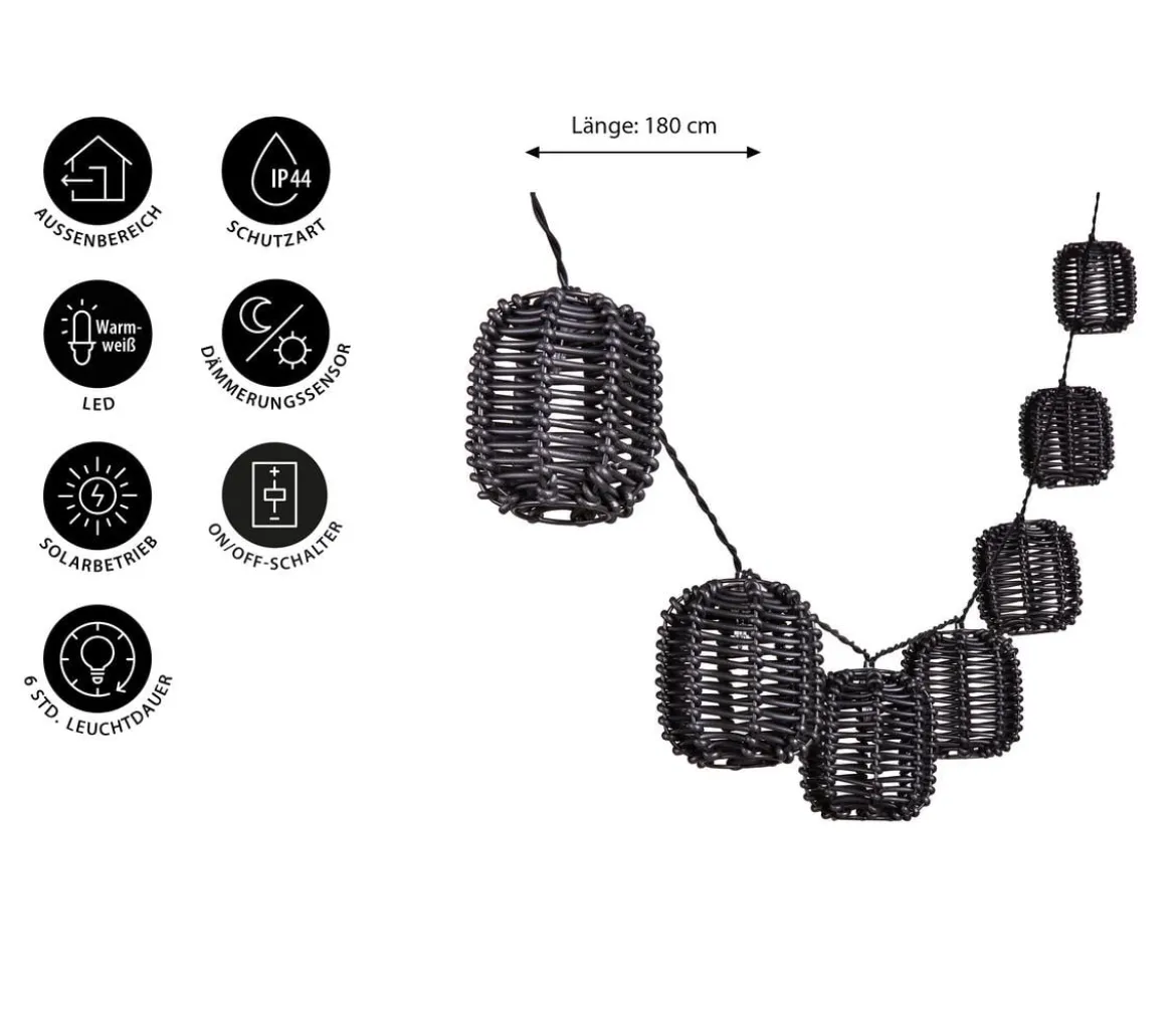 Dehner Solar-Lichterkette Lira, ca. L180 cm