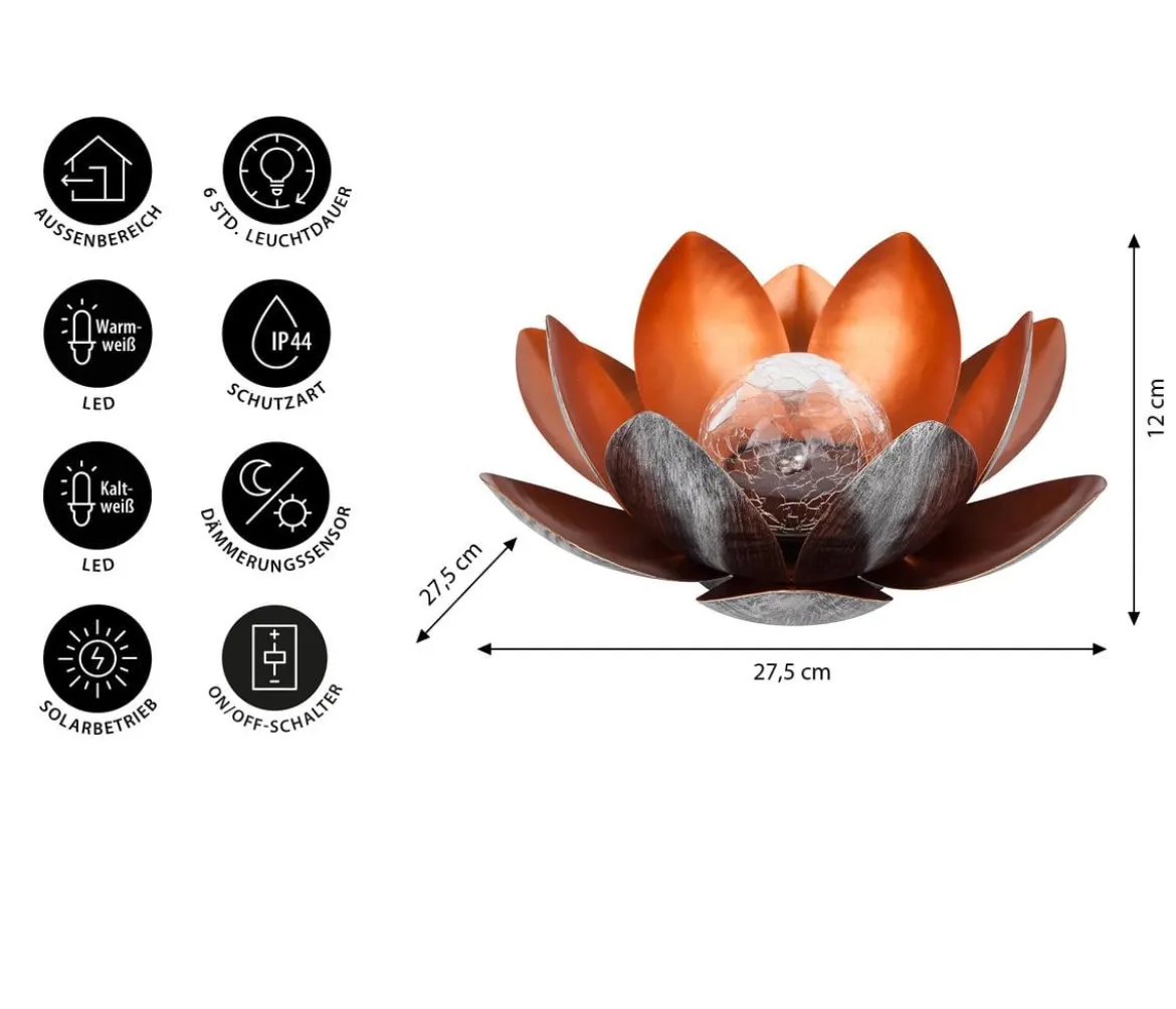 Dehner Solar-Lotus, ca. Ø27/H12 cm