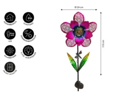 Dehner Solar-Stab Flower, ca. Ø29/H110 cm