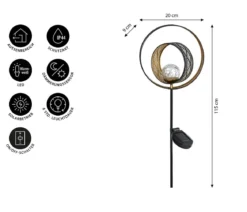 Dehner Solar-Stab Gold Circle, ca. B20/H115/T9 cm