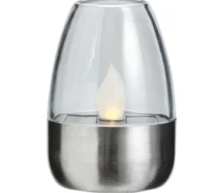 Dehner Solar-Tischleuchte aus Edelstahl, ca. Ø6,1/H8,8 cm