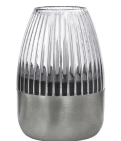 Dehner Solar-Tischleuchte, gerillt, ca. Ø6,1/H8,8 cm