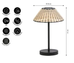 Dehner Solar-Tischleuchte Runa, ca. Ø20/H31 cm