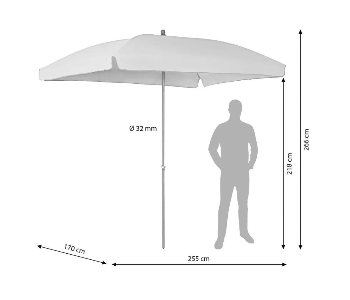 Dehner Sonnenschirm Keros, rechteckig, ca. B255/T170 cm