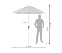 Dehner Sonnenschirm Kos, rund, ca. Ø220 cm