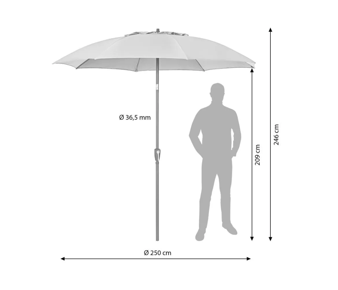 Dehner Sonnenschirm Paros, rund, ca. Ø250 cm
