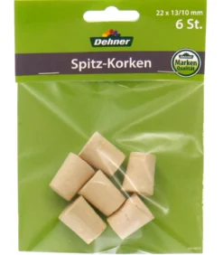 Dehner Spitz-Korken, Ø10/13/H22 mm, 6er-Set
