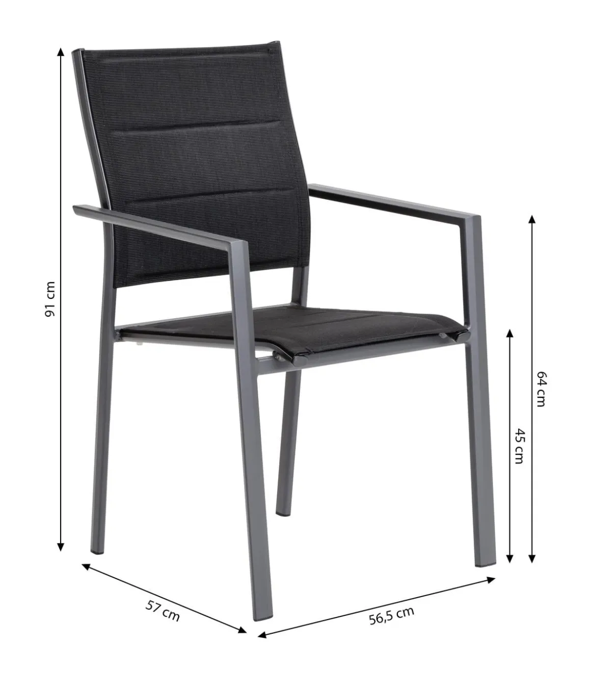 Dehner Stapelstuhl Matera, ca. B56,5/H91/T57 cm