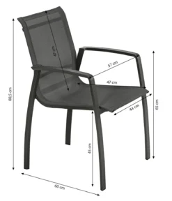 Dehner Stapelstuhl Nancy, ca. B57/H88,5/T60 cm