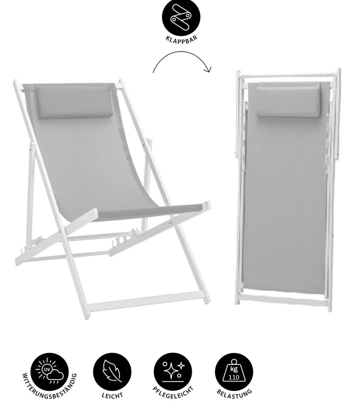 Dehner Strandstuhl Aruba, ca. B48,7/H88,3/T108,7 cm