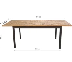 Dehner Teak-Ausziehtisch Colmar, ca. B152-210/H76/T89 cm