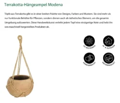 Dehner Terrakotta-Hängeampel Modena, rund, m-terra