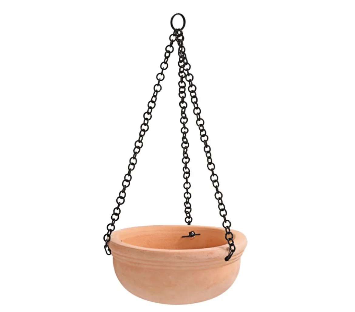 Dehner Terrakotta-Hängeampel Meran mit Kette, rund