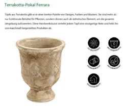 Dehner Terrakotta-Pokal Ferrara, rund, antik-terrakotta