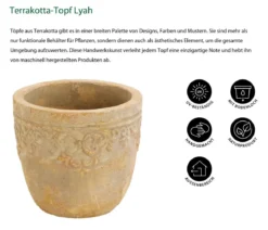 Dehner Terrakotta-Topf Lyah, rund, antik-terrakotta