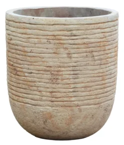 Dehner Terrakotta-Topf Stripe hoch, rund