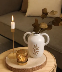 Dehner Tischdeko-Set, weiß/gold, 4-teilig