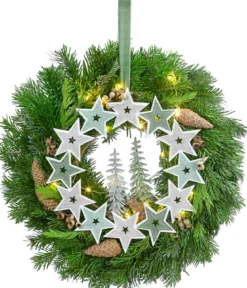 Dehner Türkranz Sternenzauber inkl. LED-Lichterkette, ca. Ø35 cm