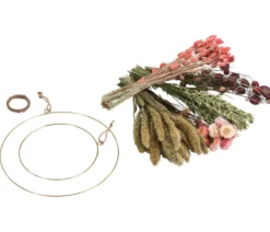Dehner Trockenblumenkranz DIY-Set Herbstfeuer, 8-teilig