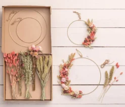 Dehner Trockenblumenkranz DIY-Set Herbstfeuer, 8-teilig