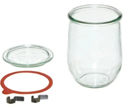Dehner WECK® Tulpenglas, 1000 ml, inkl. Einkochringe & Klammern, 4er-Set